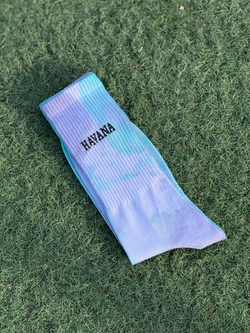 purple mint Tie Dye Mid Calf Socks