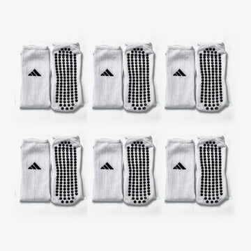 Adidas White Silicon Socks Set Of 6