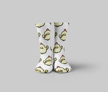 Yellow Chicken Mid Calf Socks havana