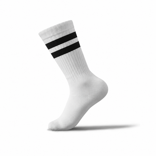 Basic white with black strips