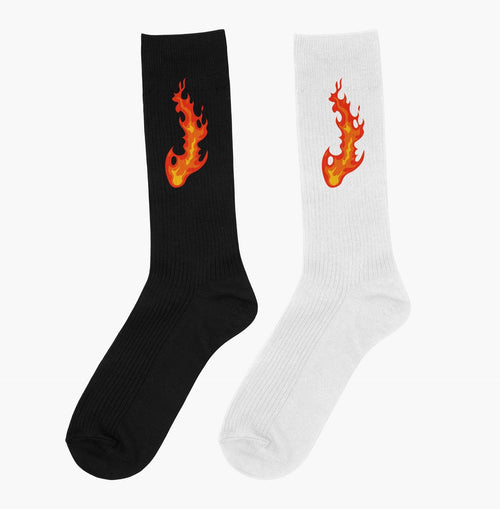 Fire Black & White Socks