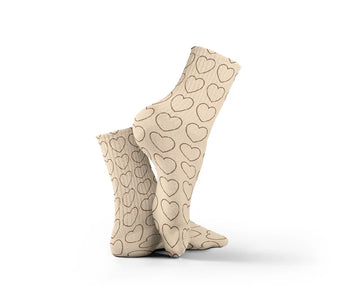 Brown Hearts Socks havana