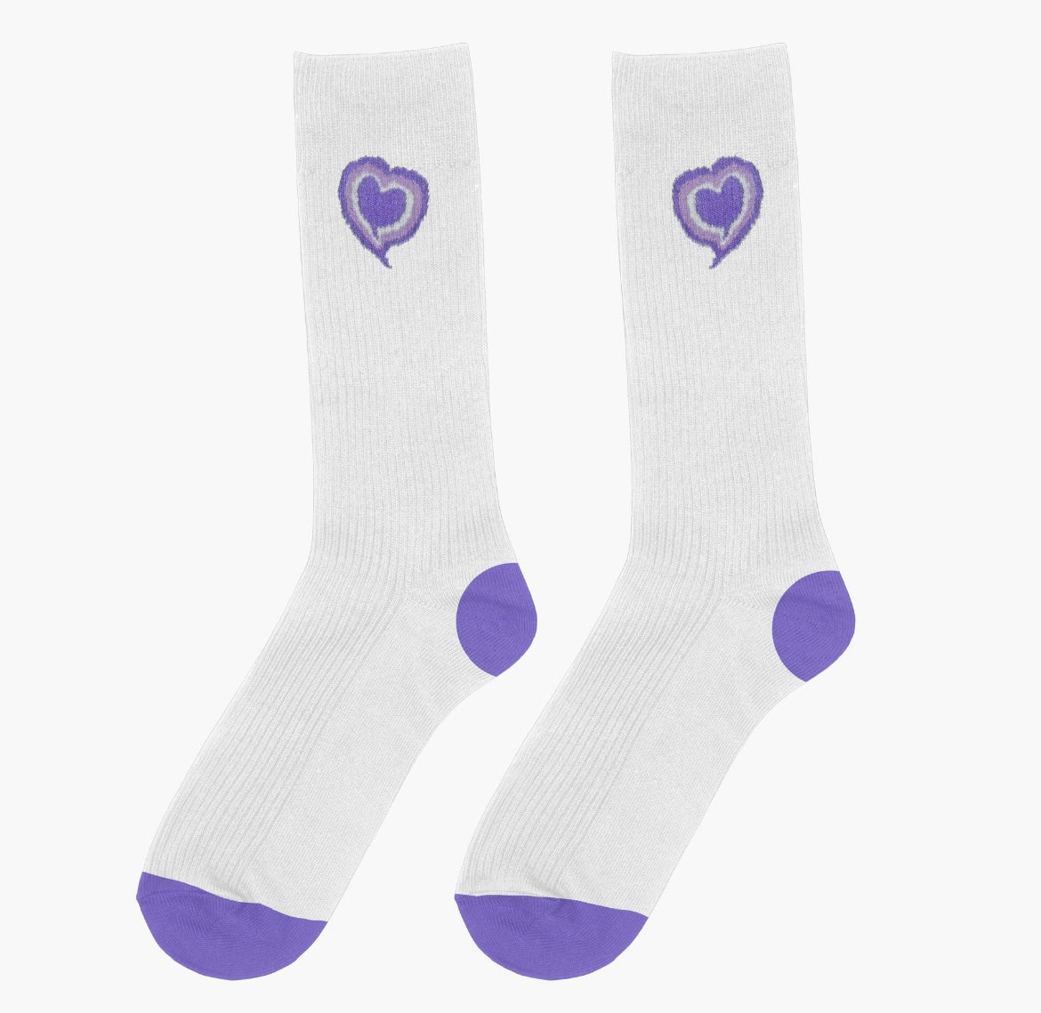 purple aura heart socks