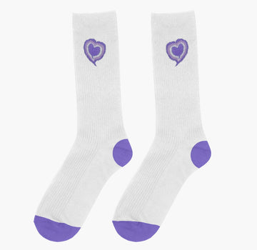purple aura heart socks