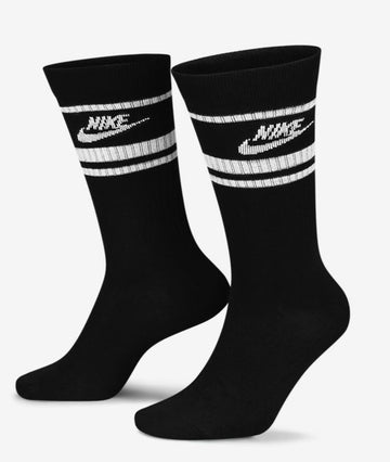 Nike black with white strips