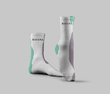 purple mint Tie Dye Mid Calf Socks