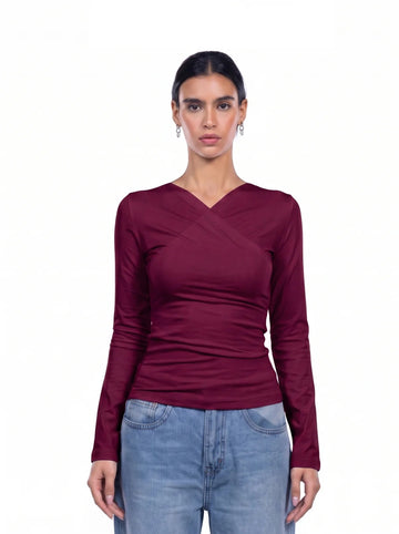 Draped Long Sleeve Top